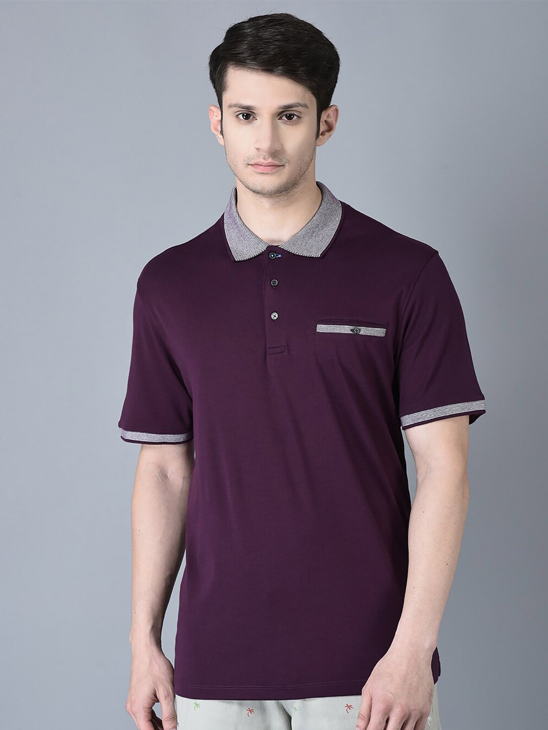 

CANOE Polo Collar Regular Fit T-shirt, Purple