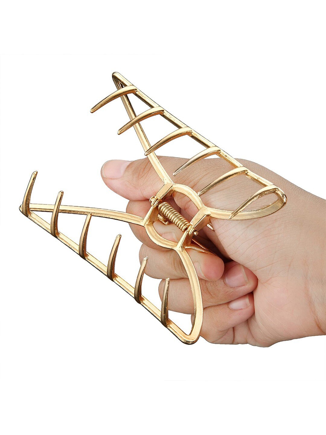 

Krelin Women Set Of 2 Large Mettal Claw Clips, Gold