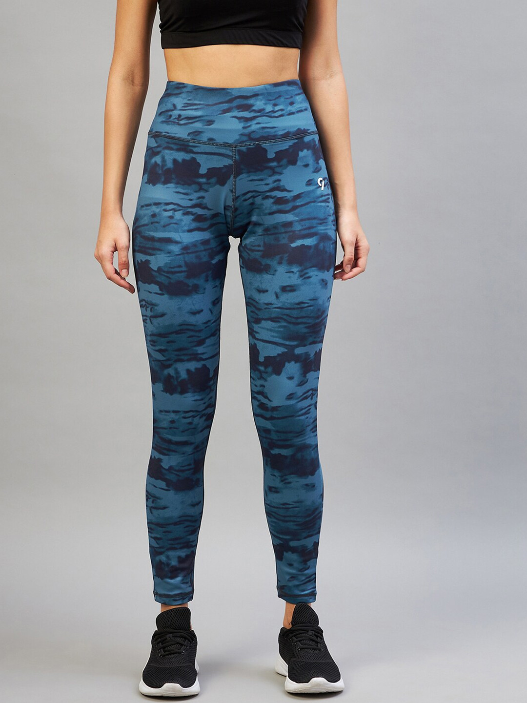 

C9 AIRWEAR Women Abstract Printed Skinny-Fit Rapid Dry Sports Tights, Blue