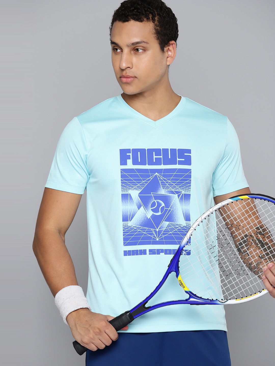

HRX by Hrithik Roshan Rapid Dry Printed Sports T-shirt, Blue