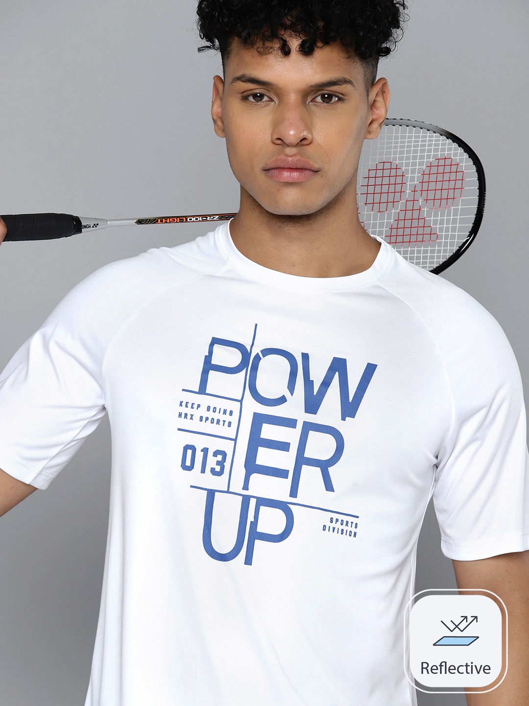 

HRX by Hrithik Roshan Typography Print Rapid-Dry Badminton T-shirt, White