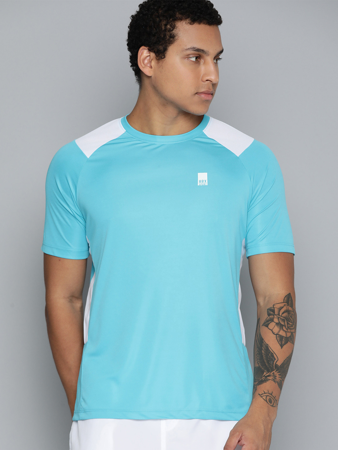 

HRX by Hrithik Roshan Rapid Dry Colourblocked Sports T-shirt, Blue