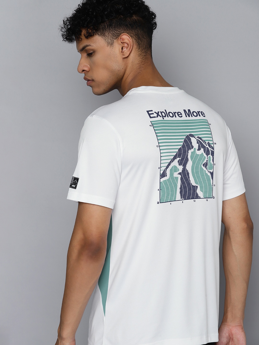 

HRX by Hrithik Roshan Rapid Dry Printed Back Outdoor T-shirt, White