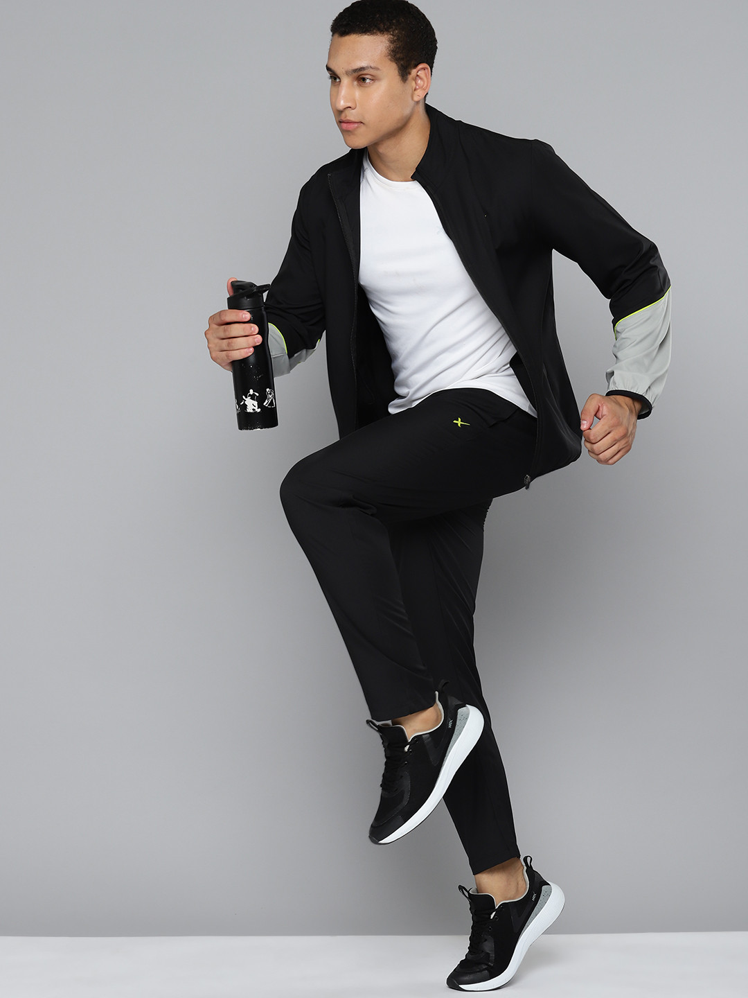 

HRX by Hrithik Roshan Men Rapid-Dry Antimicrobial Running Tracksuit, Black