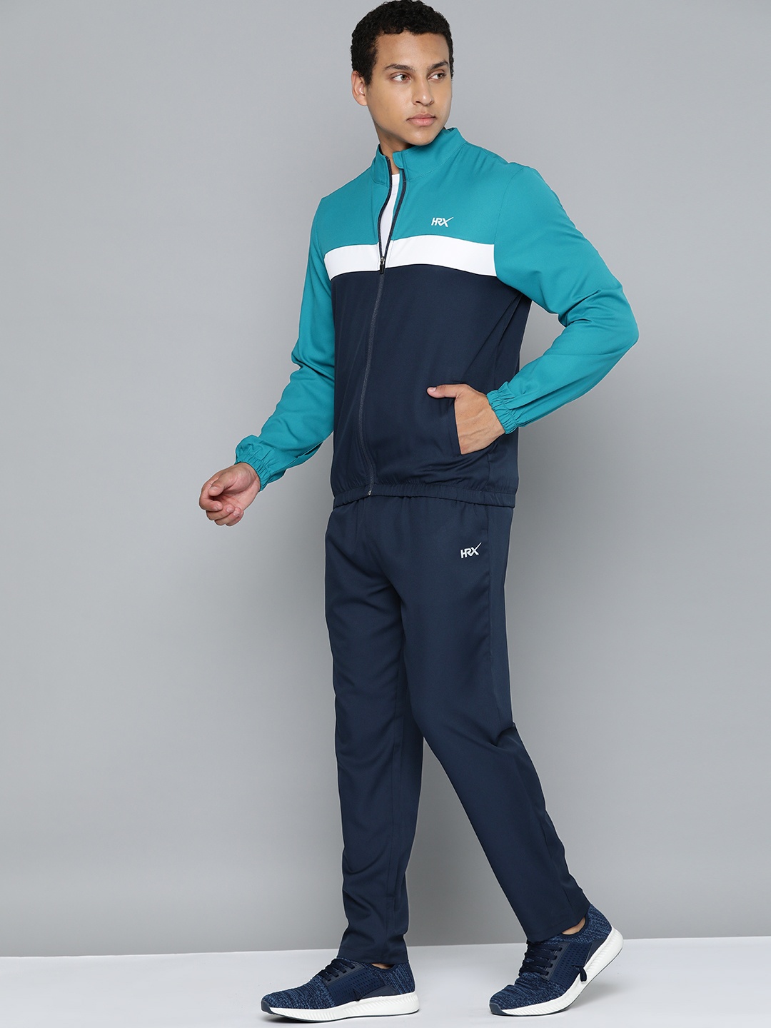 

HRX by Hrithik Roshan Men Colourblocked Running Tracksuit, Blue