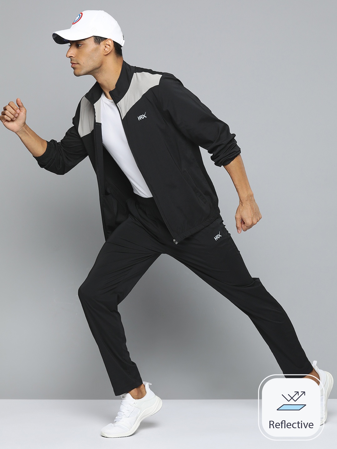 

HRX by Hrithik Roshan Men Rapid-Dry Antimicrobial Running Tracksuit, Black