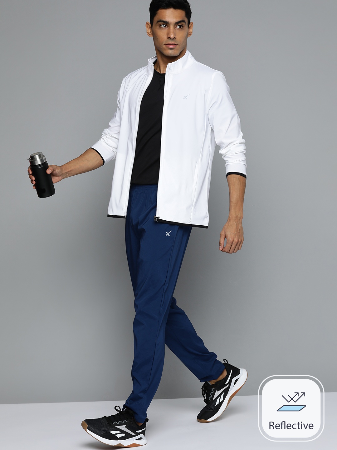 

HRX by Hrithik Roshan Men Rapid-Dry Antimicrobial Running Tracksuit, White