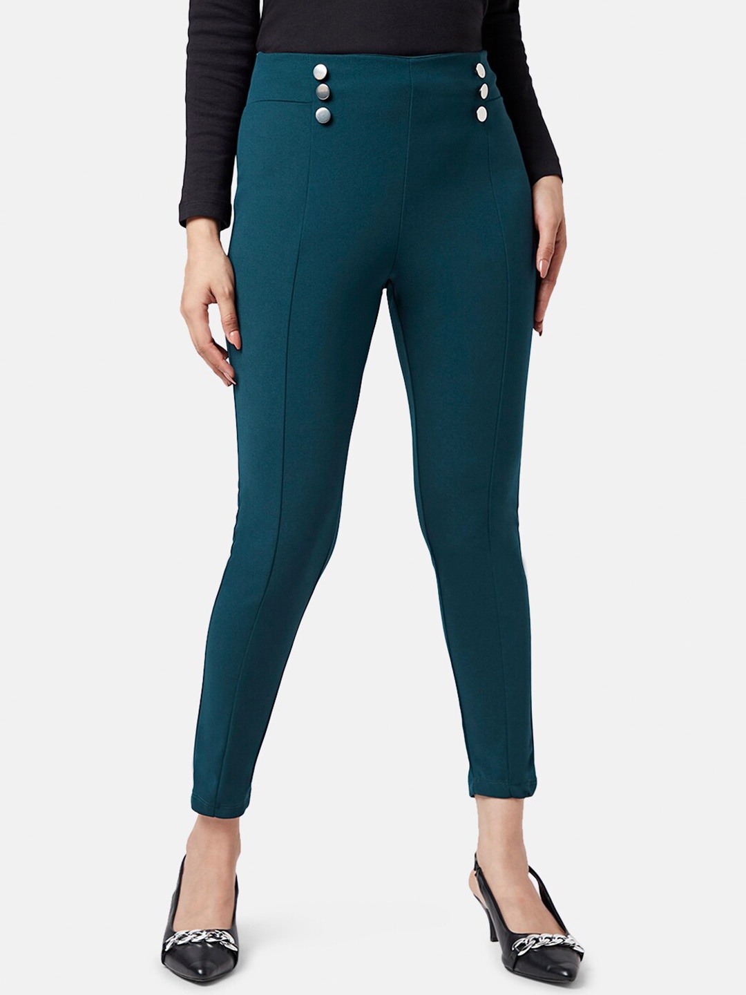 

YU by Pantaloons Women Slim Fit Treggings, Teal