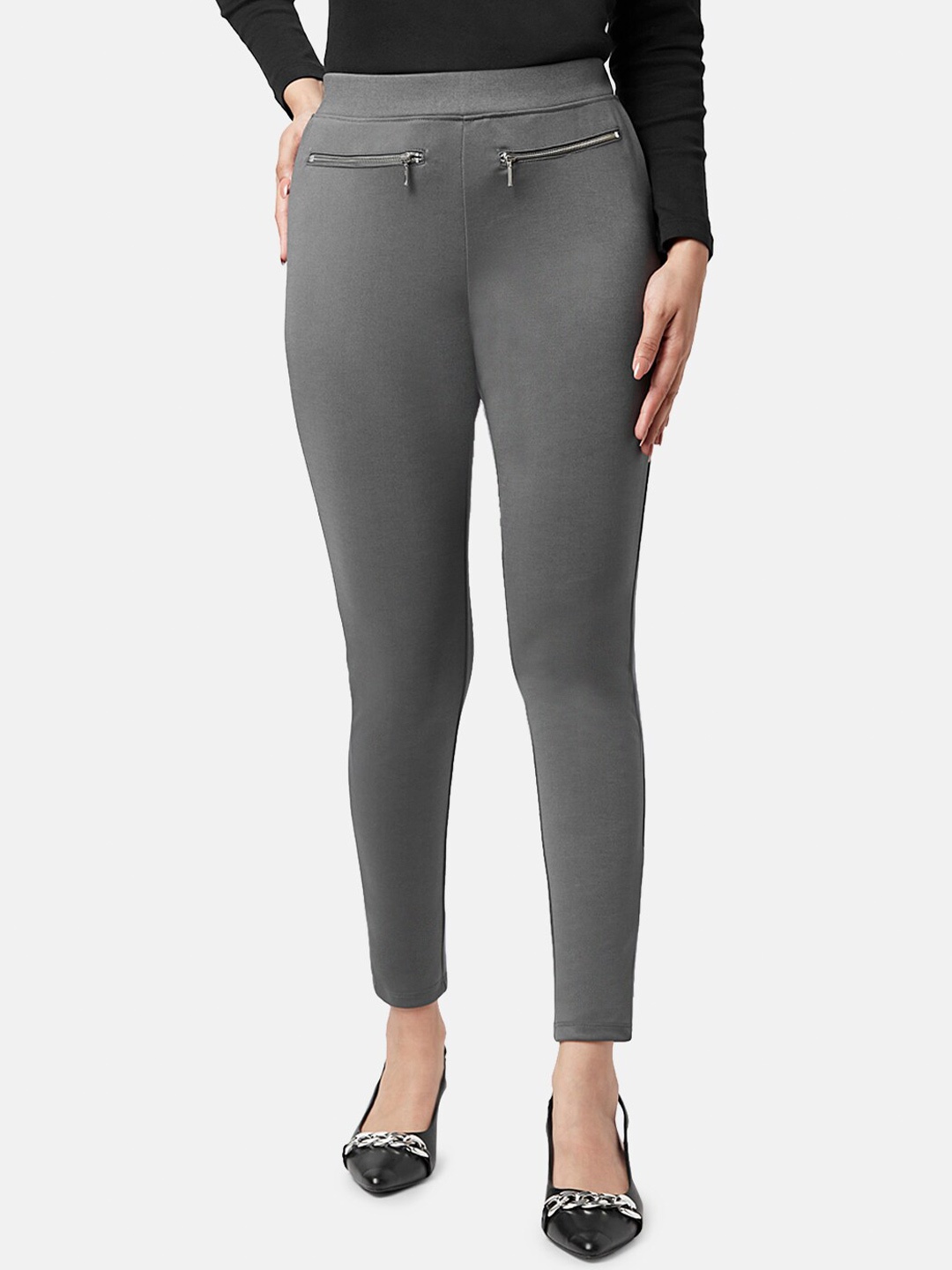 

YU by Pantaloons Women Slim Fit Treggings, Grey