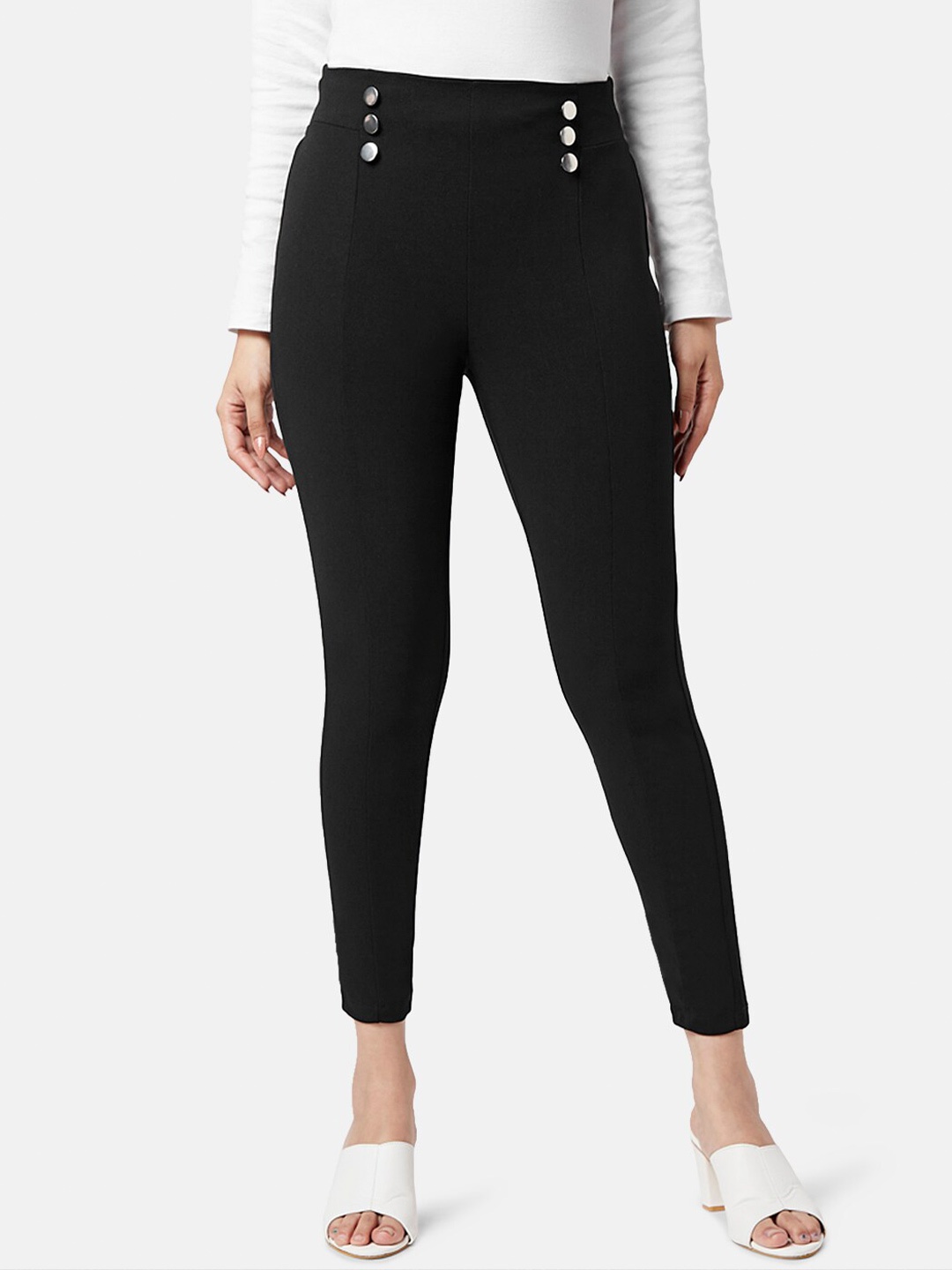 

YU by Pantaloons Women Slim Fit Treggings, Black