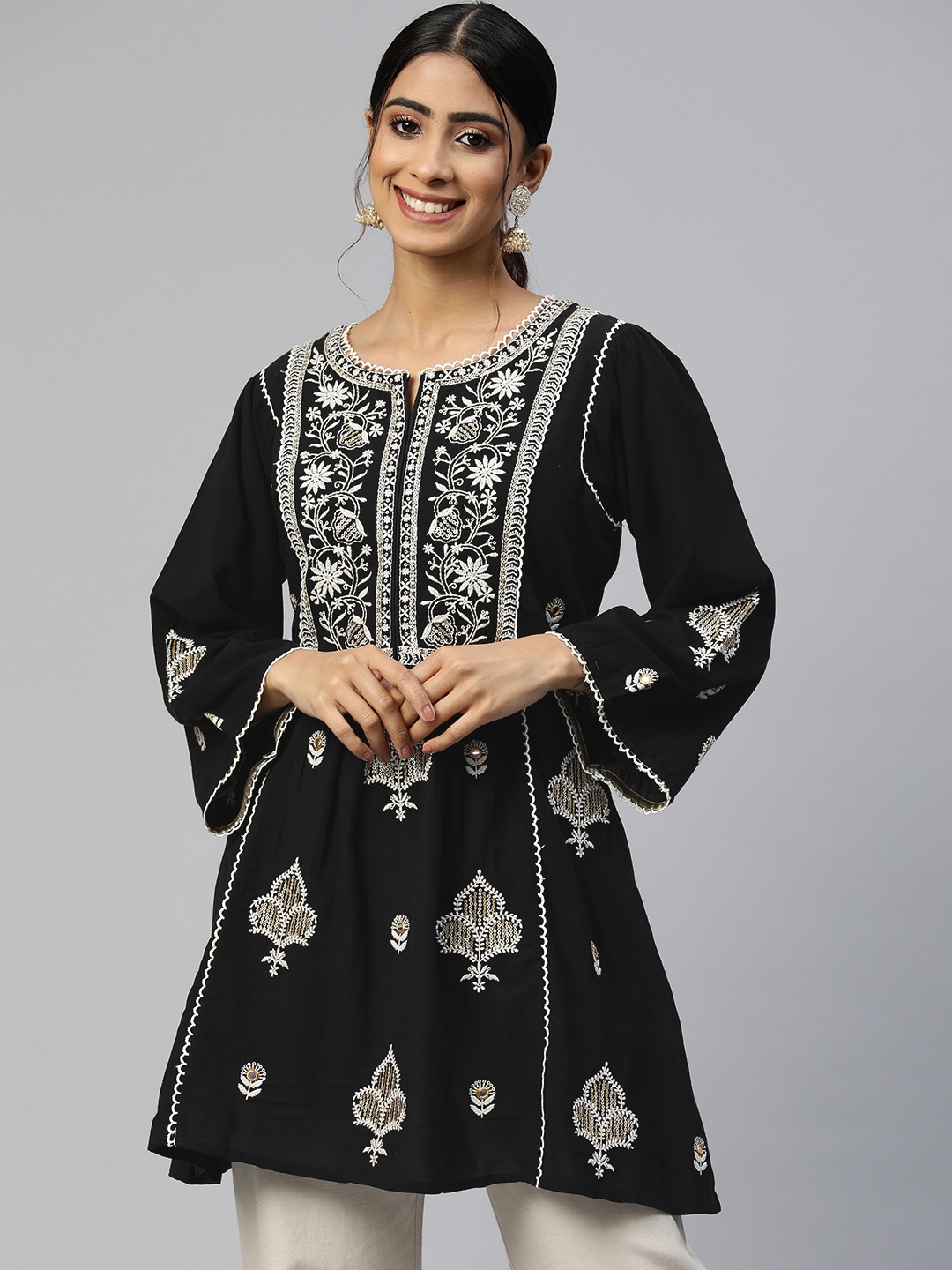 

Nayam By Lakshita Embroidered Ethnic Tunic, Black