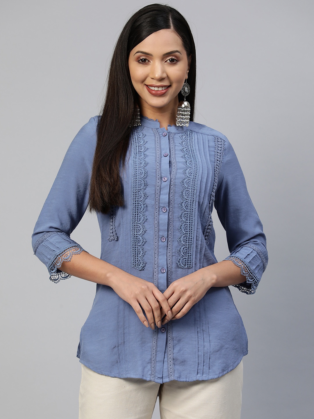 

Nayam By Lakshita Comfort Opaque Casual Shirt, Blue