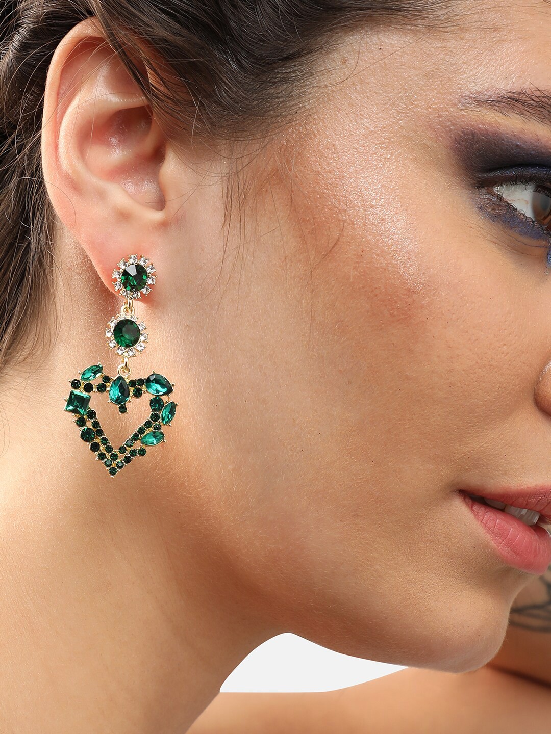 

SOHI Gold Plated Contemporary Drop Earrings