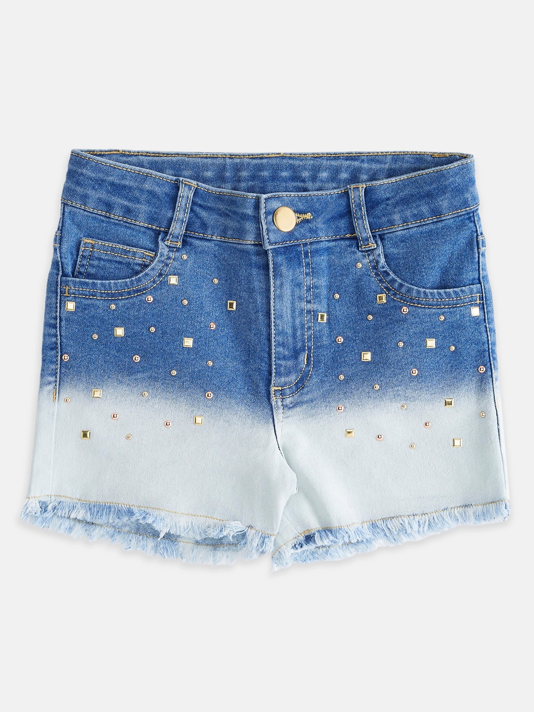 

Pantaloons Junior Girls Cotton Denim Shorts, Blue