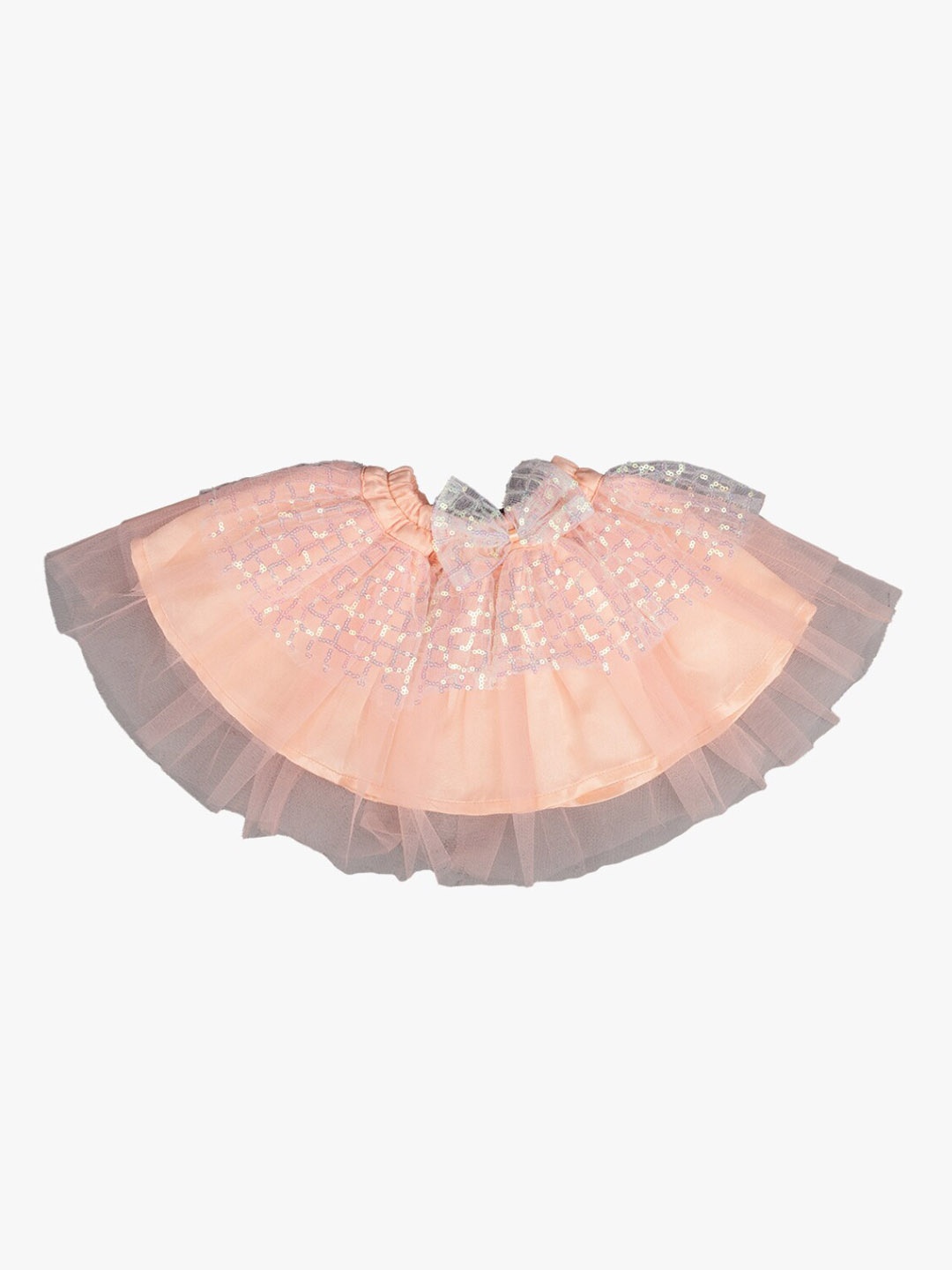 

V-Mart Infant Girls Embellished Flared Skirt, Peach