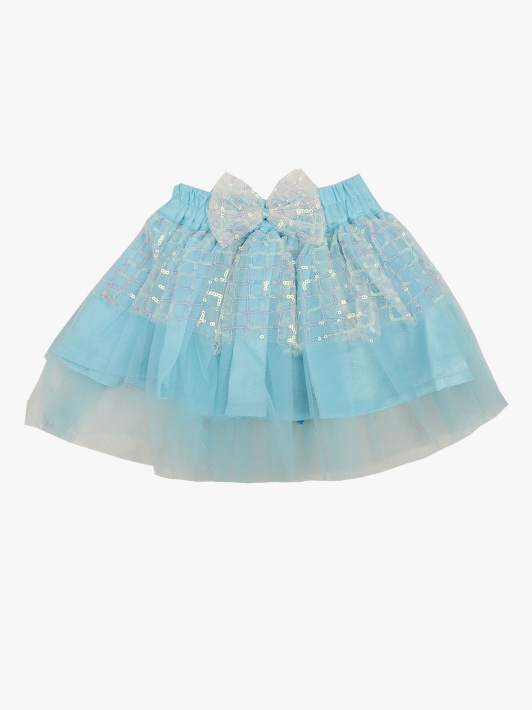

V-Mart Infant Girls Embellished Flared Knee Length Skirt, Blue