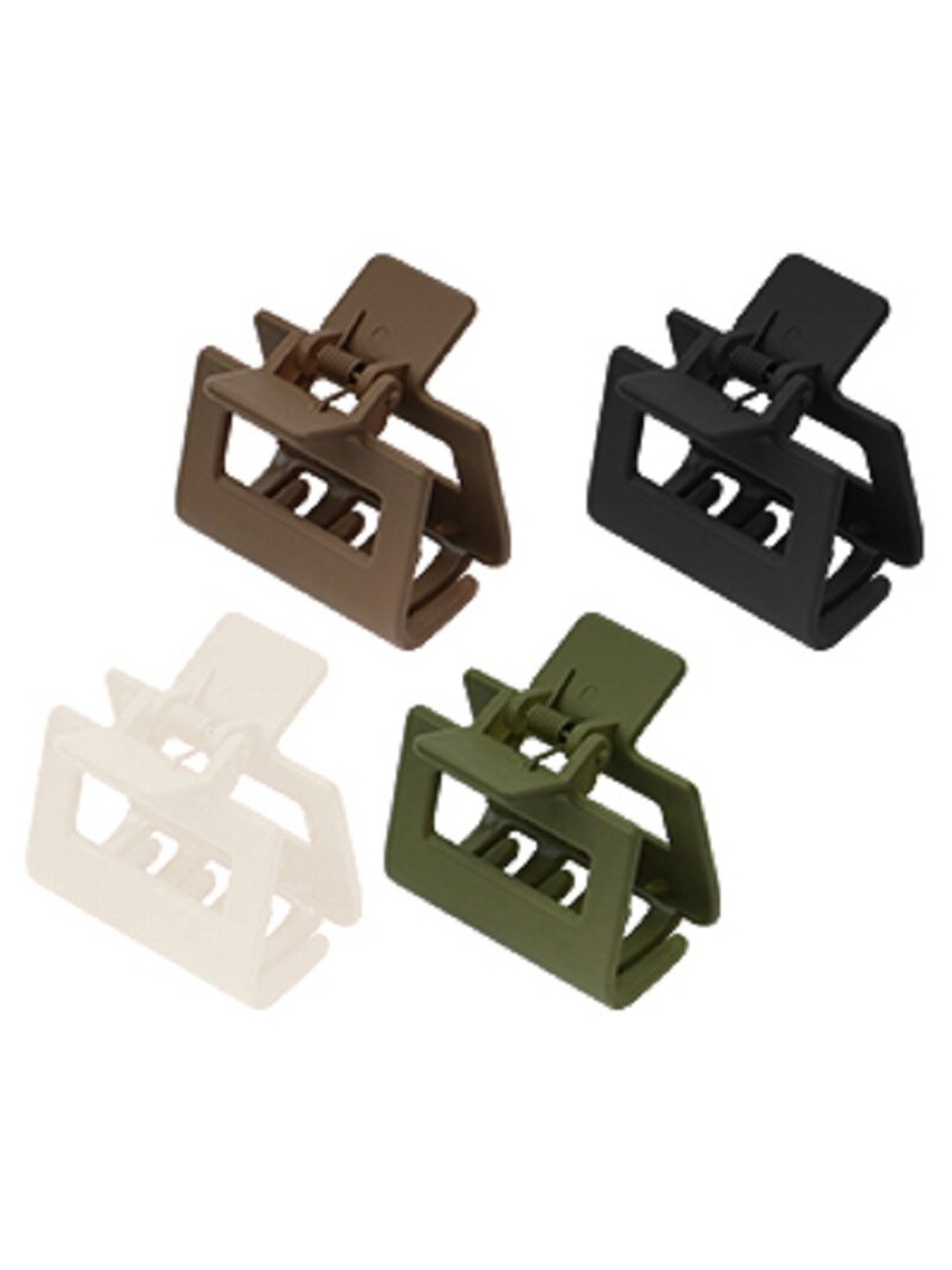 

Krelin Women Set Of 4 Matte Square Claw Clips, Brown