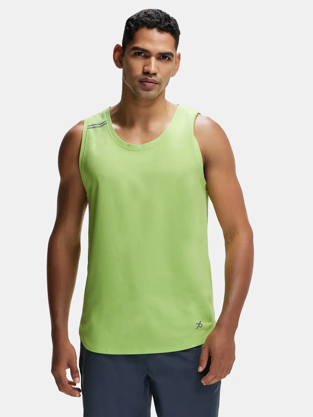 

Super Combed Cotton Blend Solid Performance Tank Top with Breathable Mesh-MV06, Green