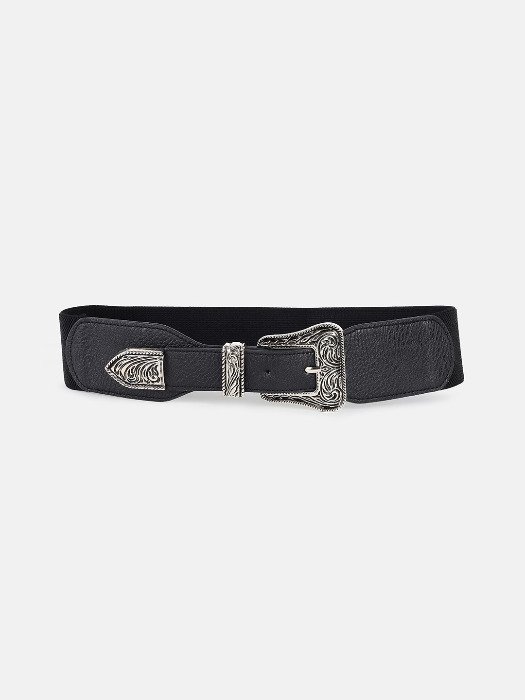 

Kazo Women PU Reversible Stretchable Tang Belt, Black