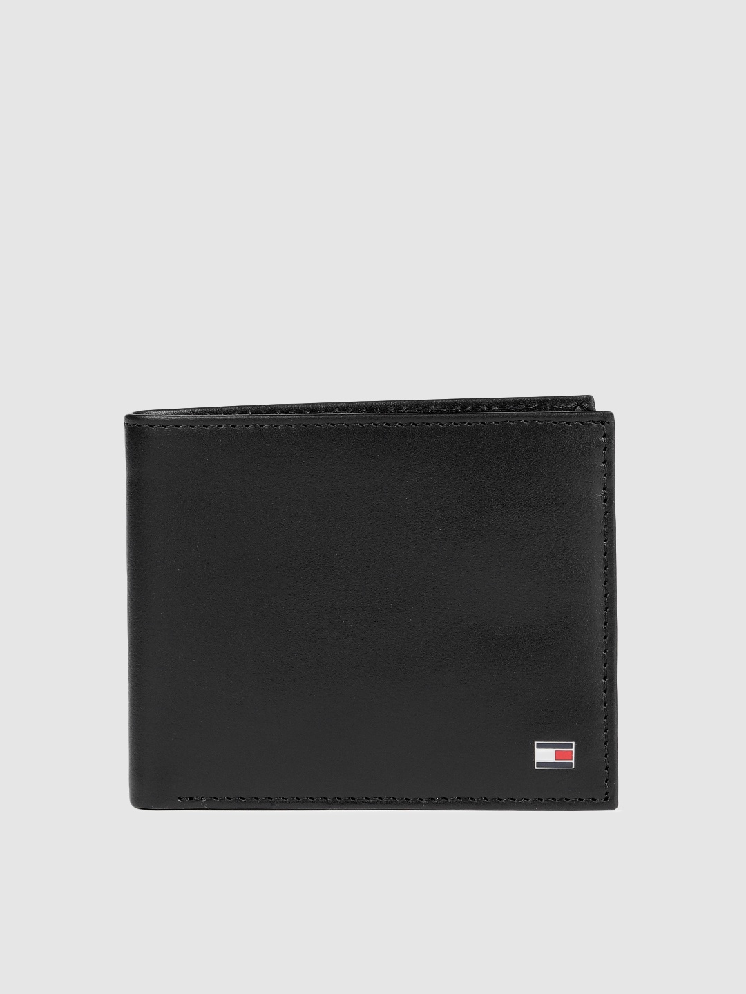 

Tommy Hilfiger Men Black Solid Leather Two Fold Wallet