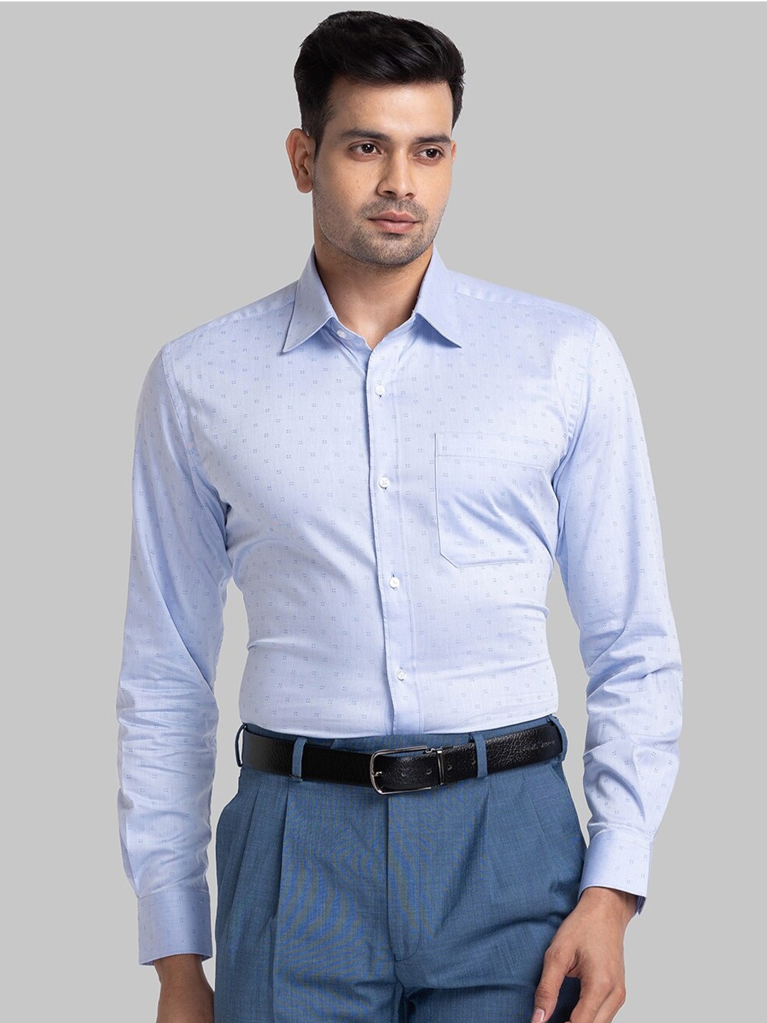 

Raymond Printed Pure Cotton Medium Organic Cotton Formal Shirt, Blue