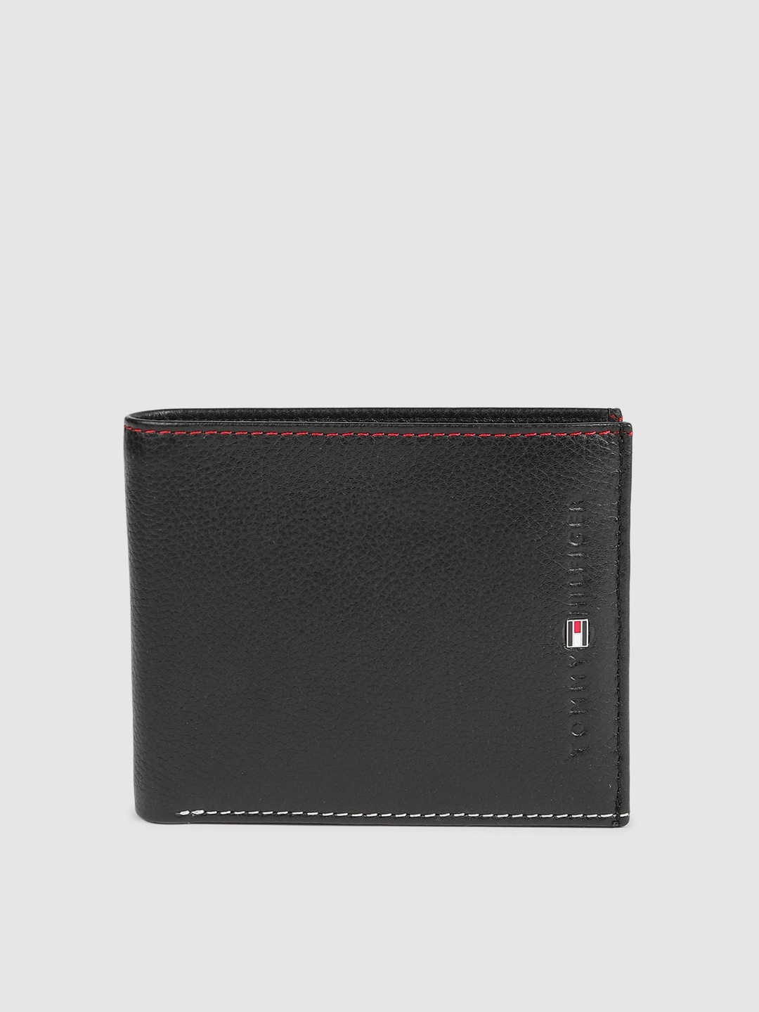 

Tommy Hilfiger Men Black Solid Two Fold Leather Wallet