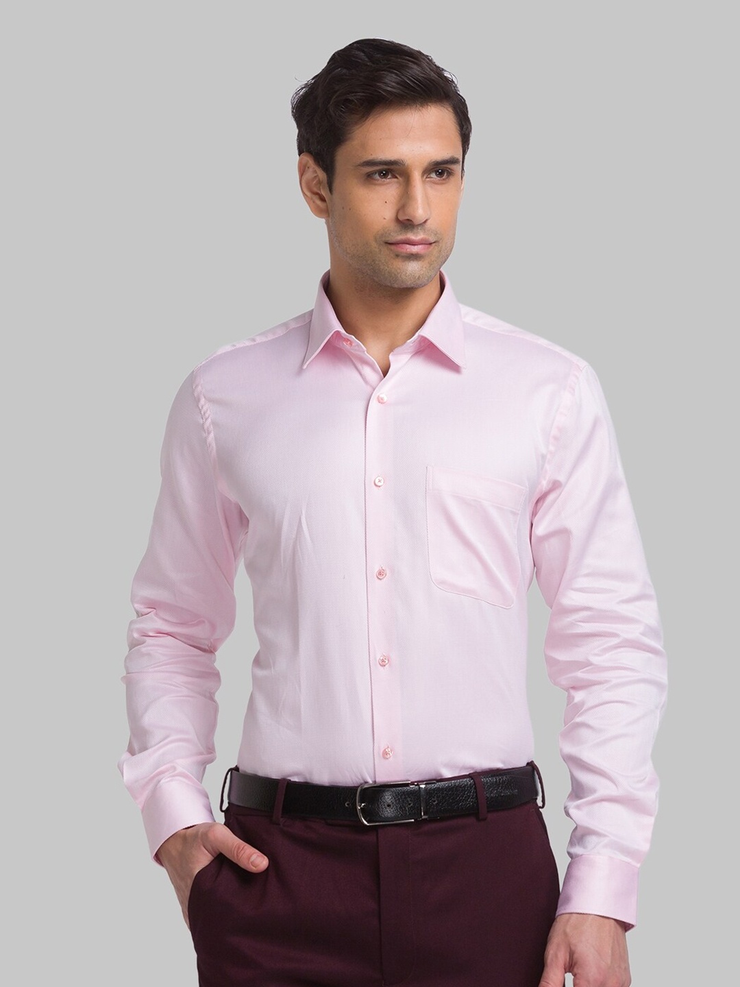 

Raymond Men Pure Cotton Contemporary Fit Formal Shirt, Red