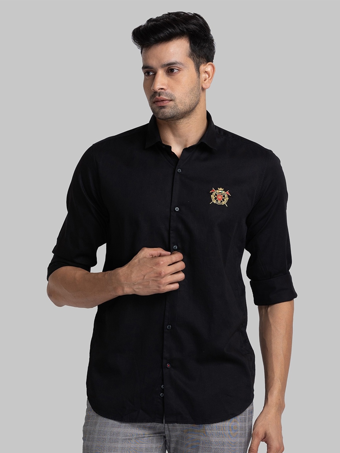 

Raymond Contemporary Fit Pure Cotton Casual Shirt, Black