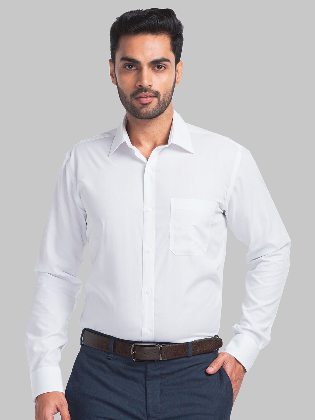 Raymond Long Sleeves Pure Cotton Formal Shirt, White