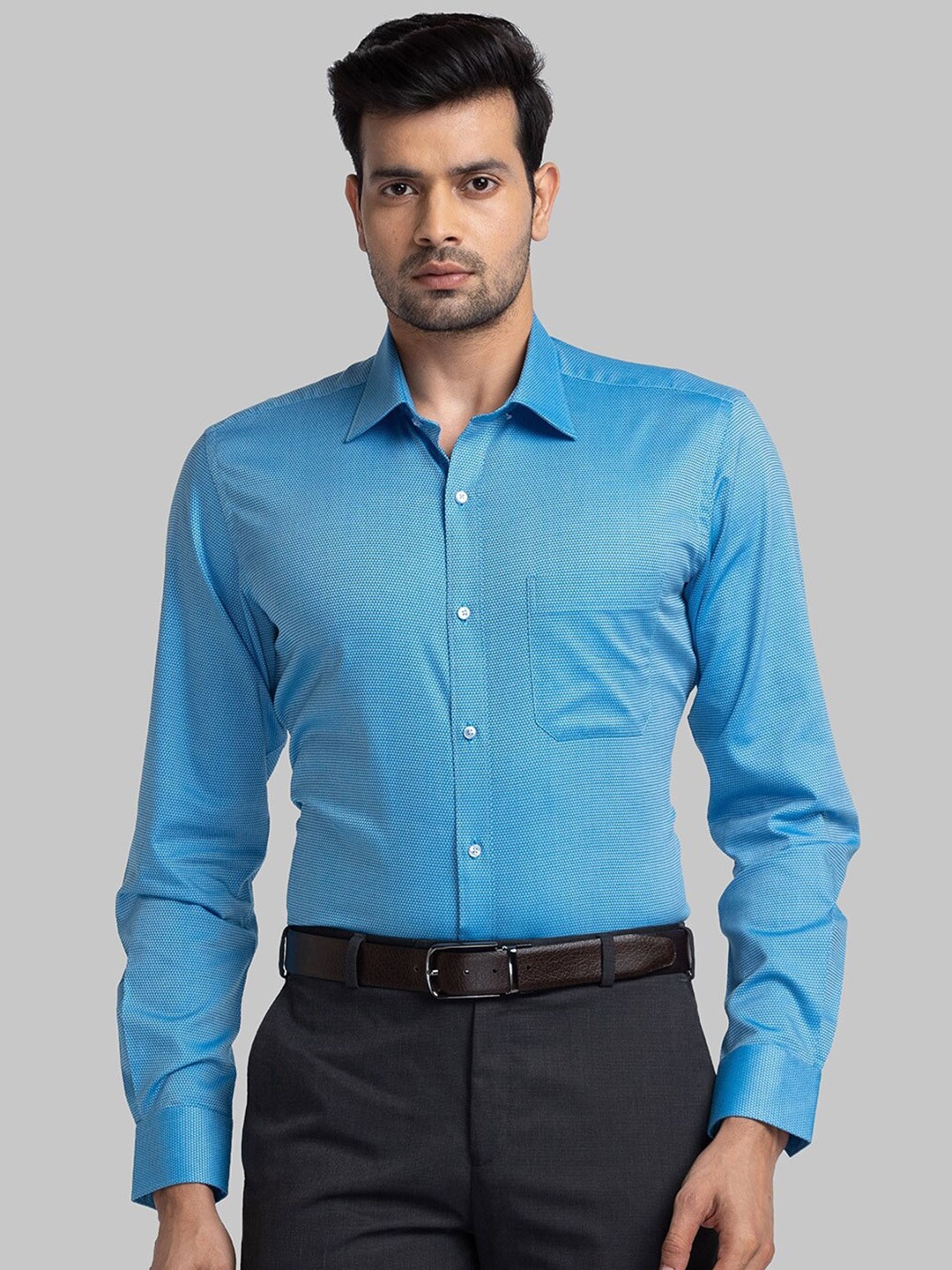 

Raymond Contemporary Fit Pure Cotton Formal Shirt, Blue