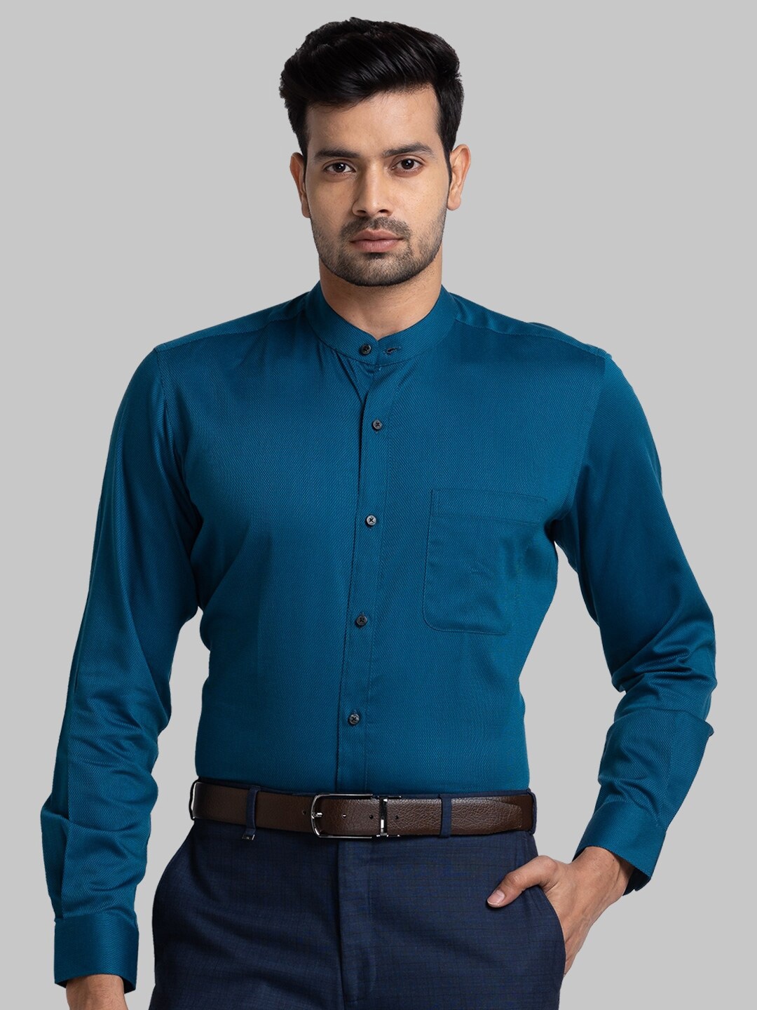 

Raymond Men Contemporary-Fit Cotton Shirt, Blue