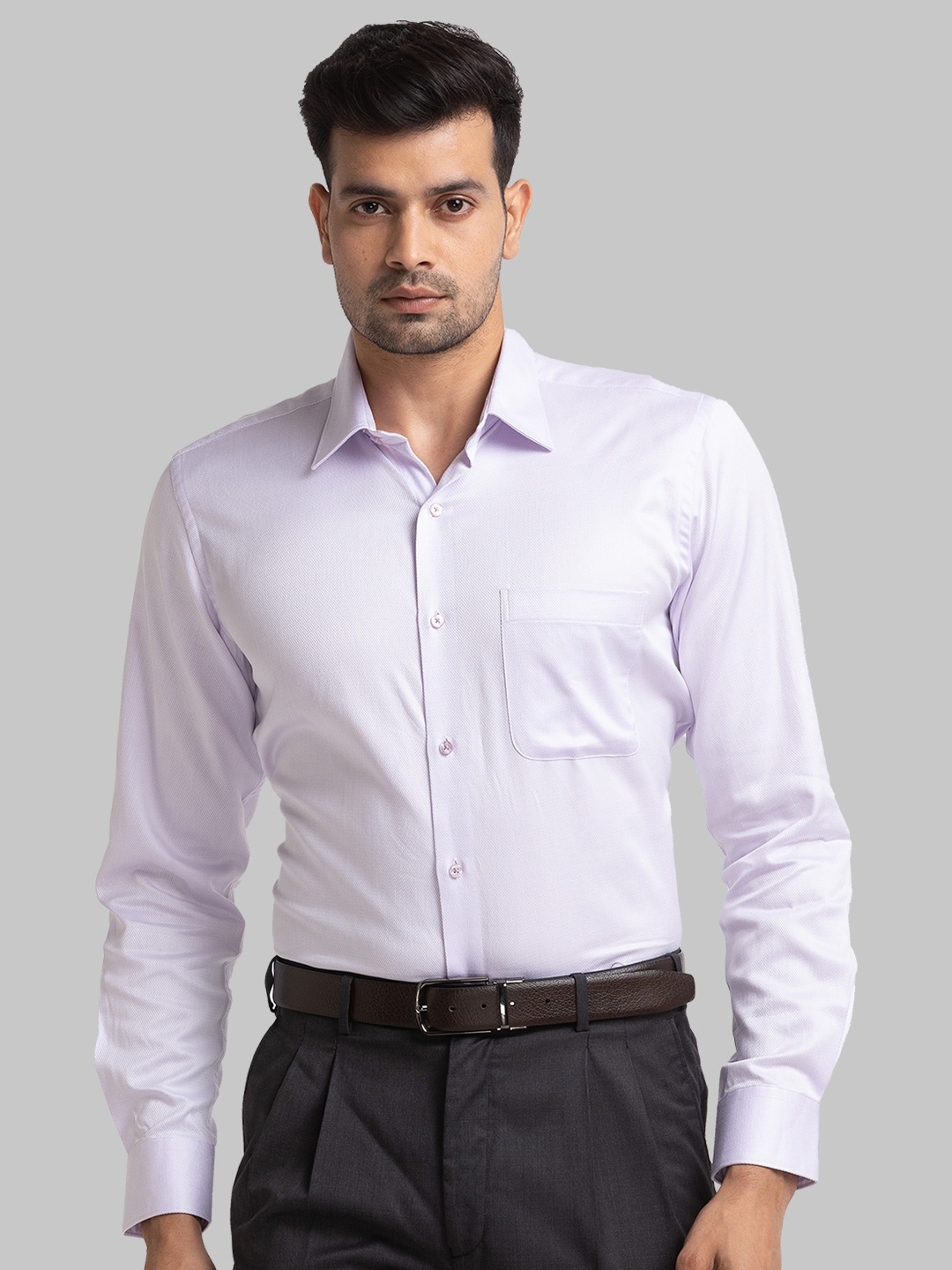 

Raymond Long Sleeves Pure Cotton Formal Shirts, Lavender