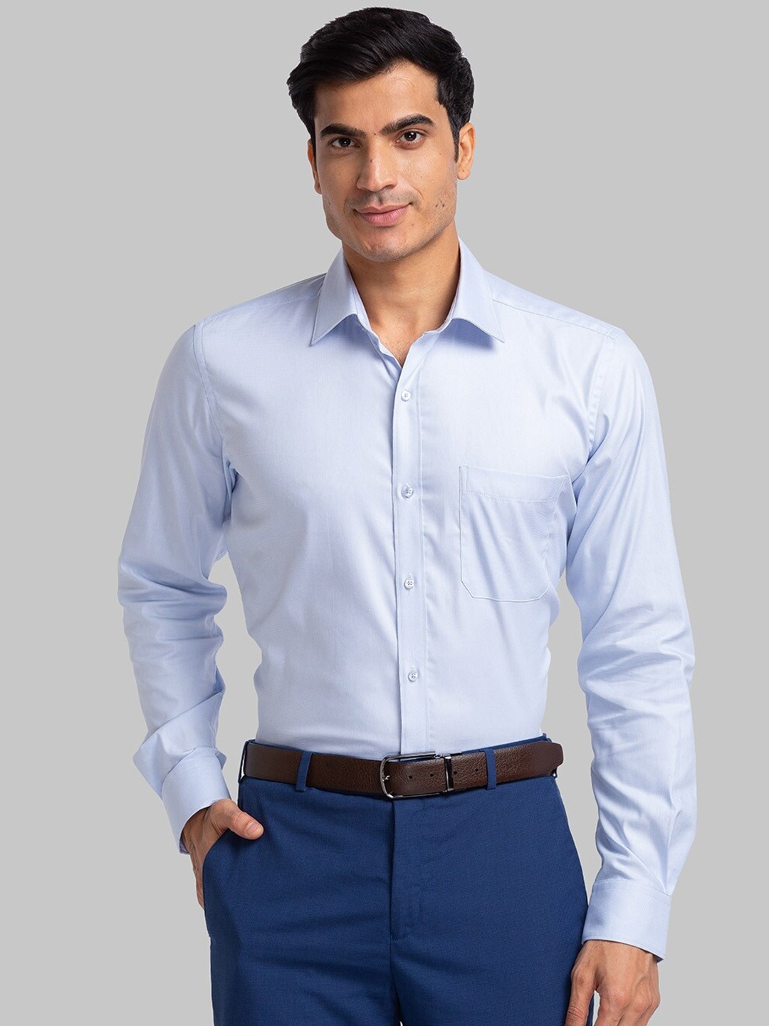 

Raymond Contemporary Fit Spread Collar Formal Shirt, Blue