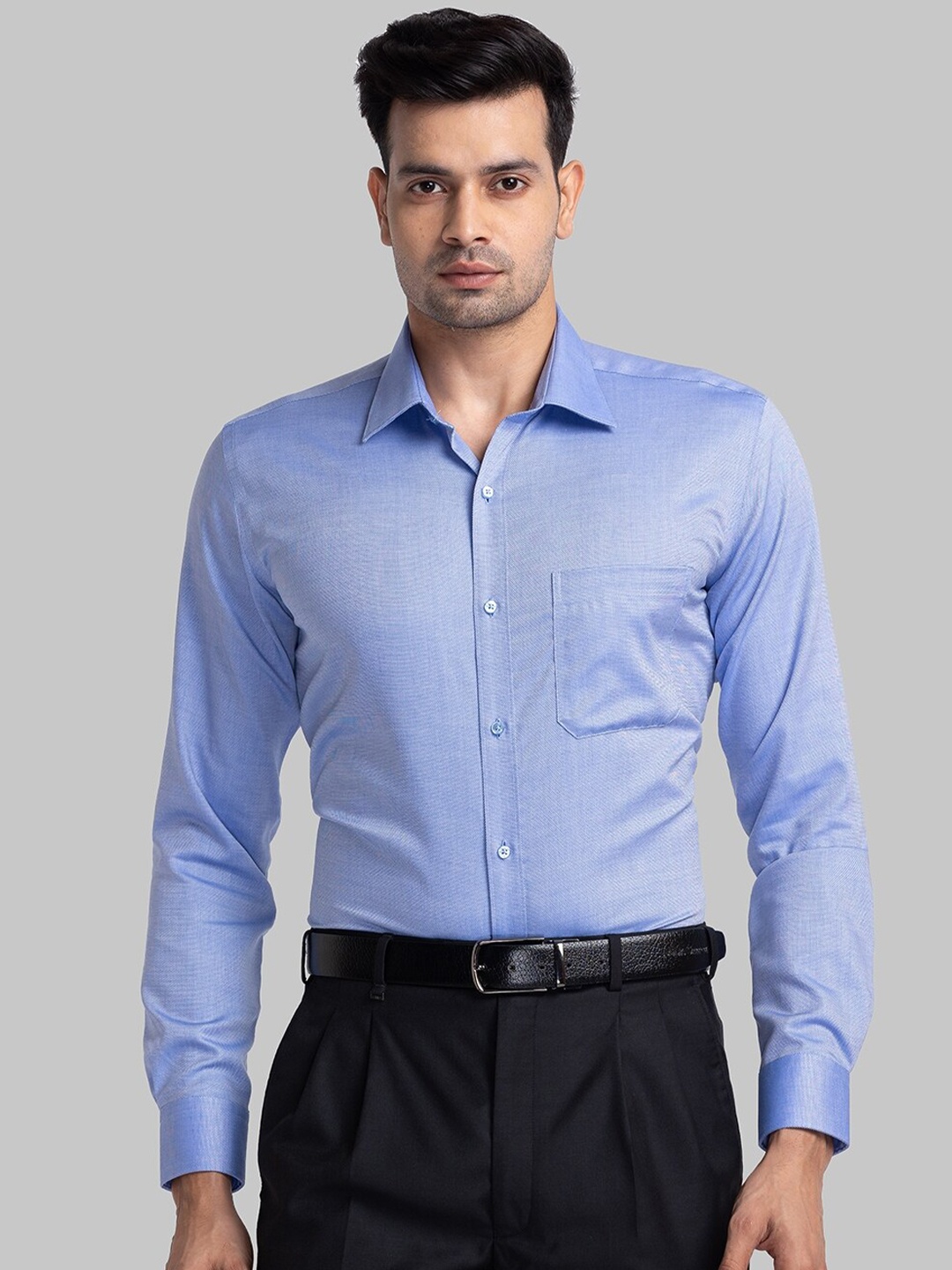

Raymond Contemporary Fit Pure Cotton Formal Shirts, Blue