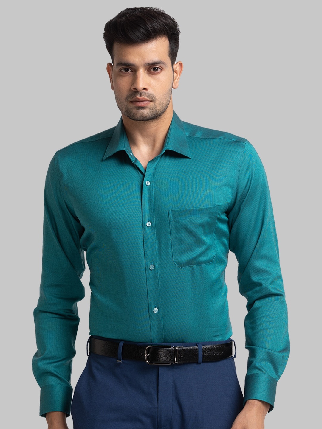 

Raymond Long Sleeves Pure Cotton Formal Shirt, Teal