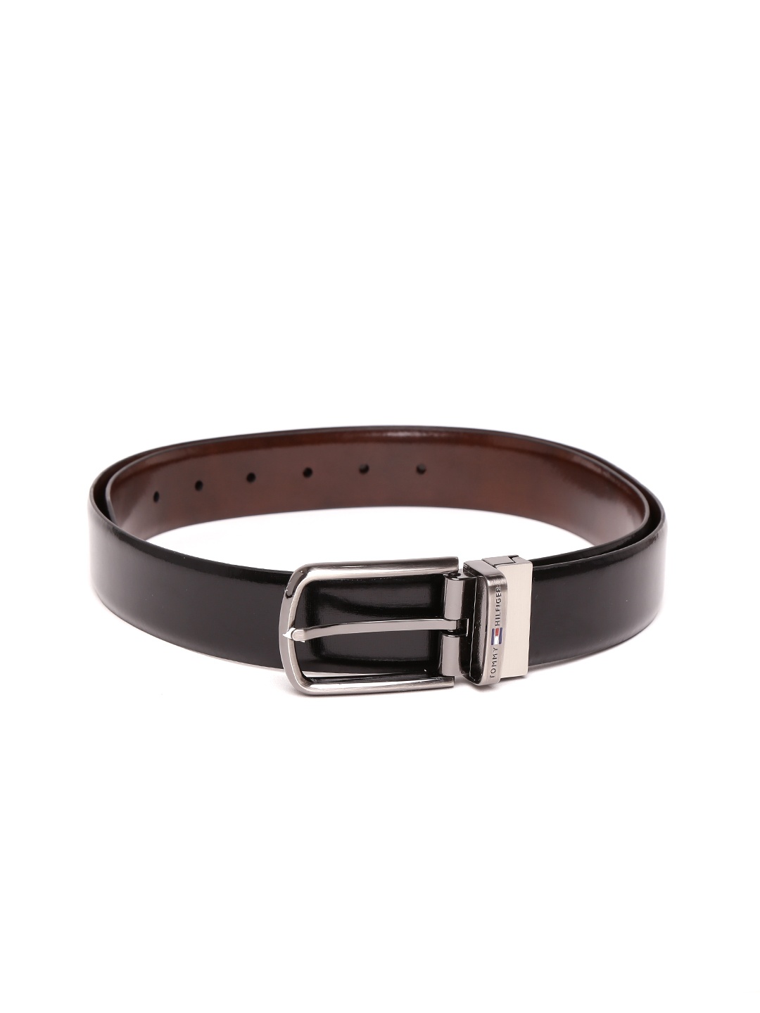 

Tommy Hilfiger Men Black & Brown Solid Reversible Belt