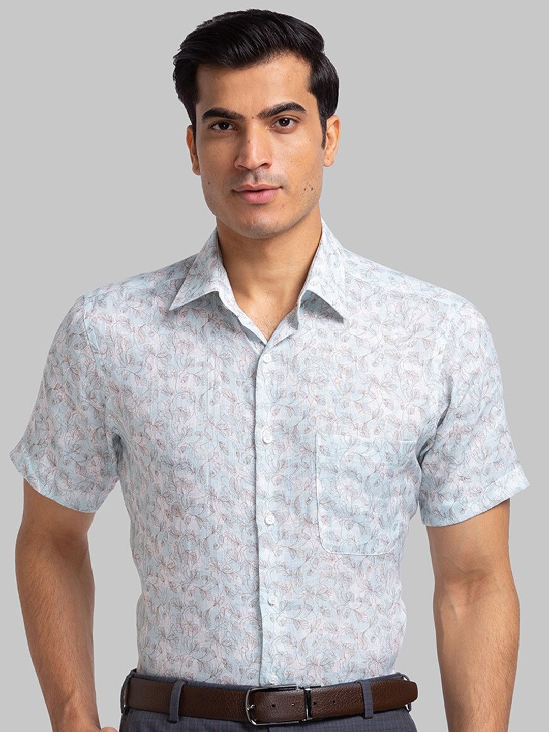 

Raymond Contemporary Fit Floral Printed Formal Shirt, Green