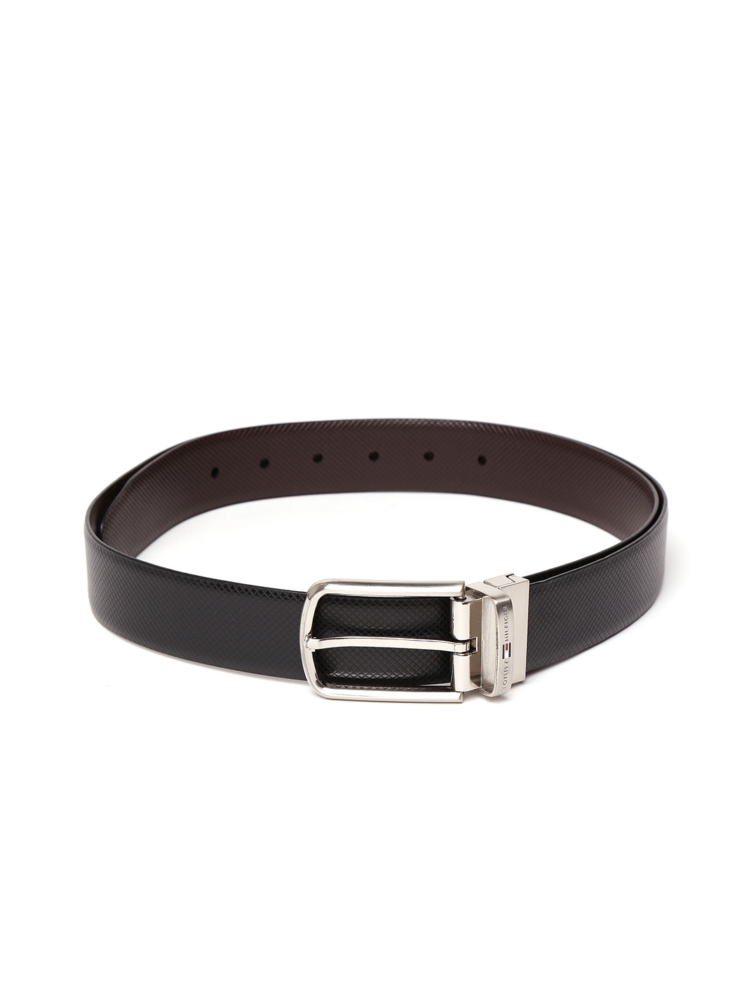 

Tommy Hilfiger Men Black & Brown Textured Reversible Belt