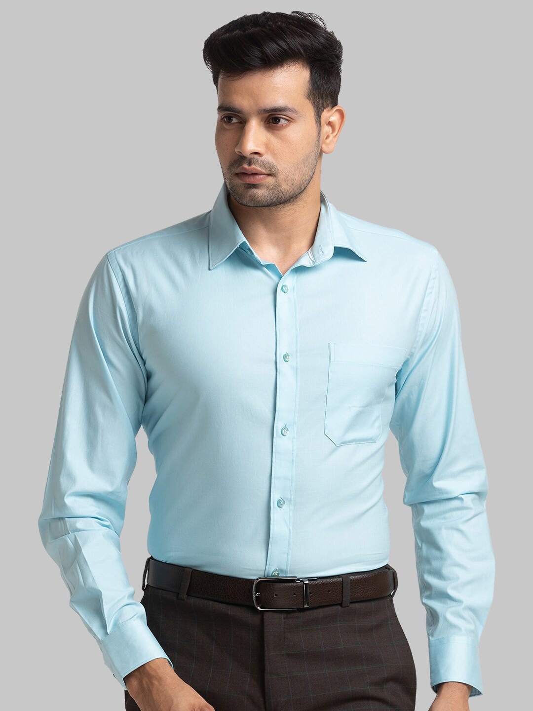 

Raymond Slim-Fit Spread Collar Formal Shirt, Blue