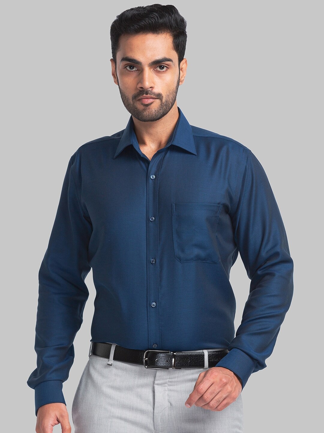 Raymond Contemporary Fit Cotton Formal Shirt, Blue