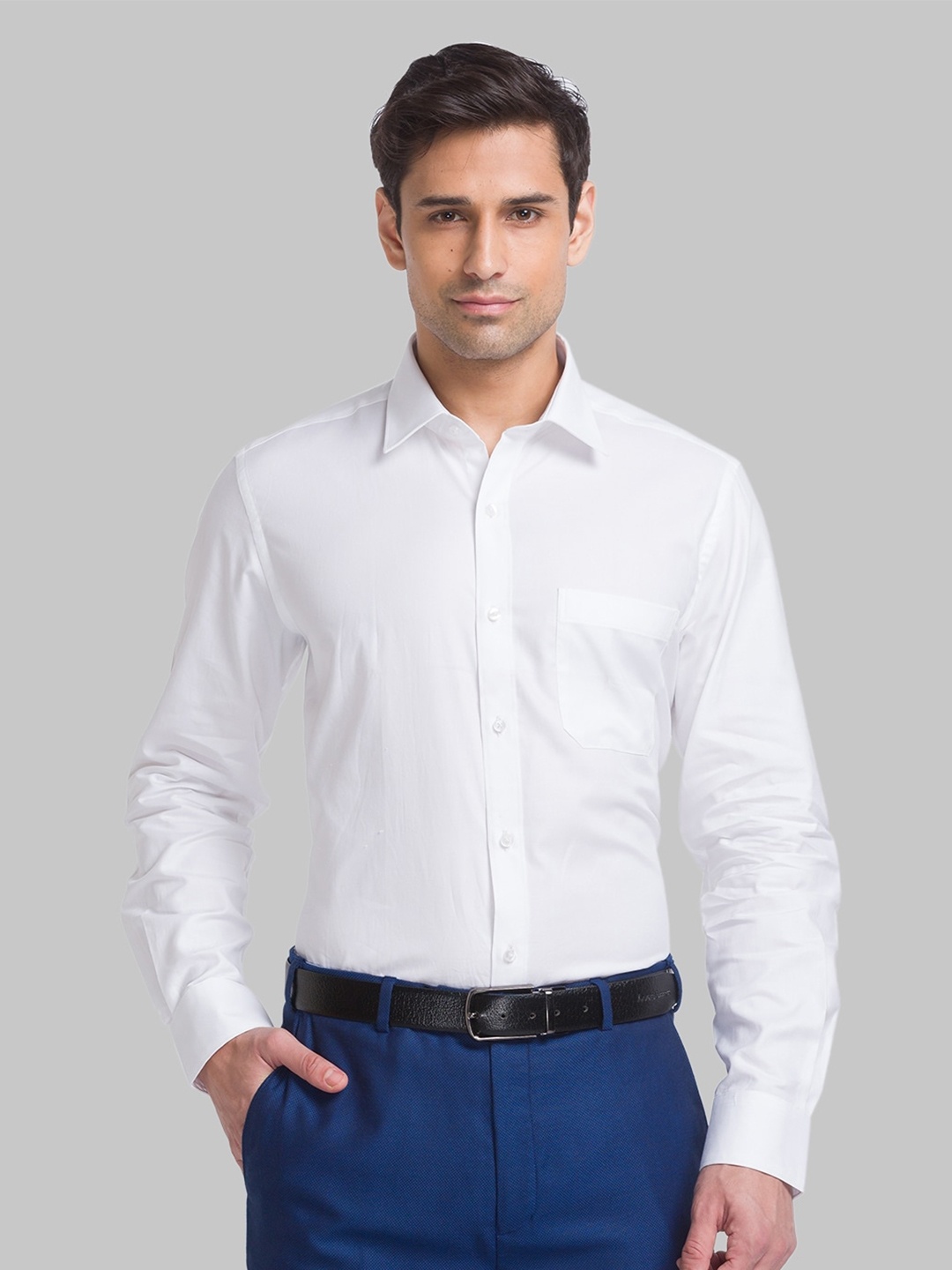 

Raymond Spread Collar Contemporary Fit Organic Cotton Formal Shirt, White