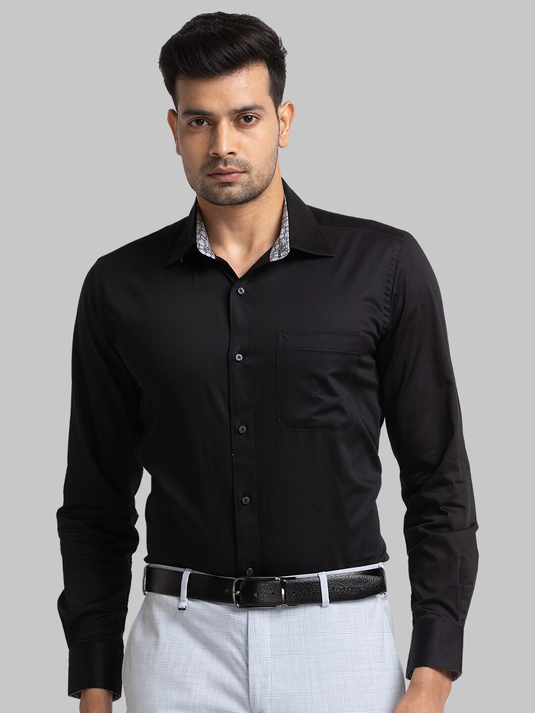 

Raymond Spread Collar Long Sleeves Formal Shirt, Black