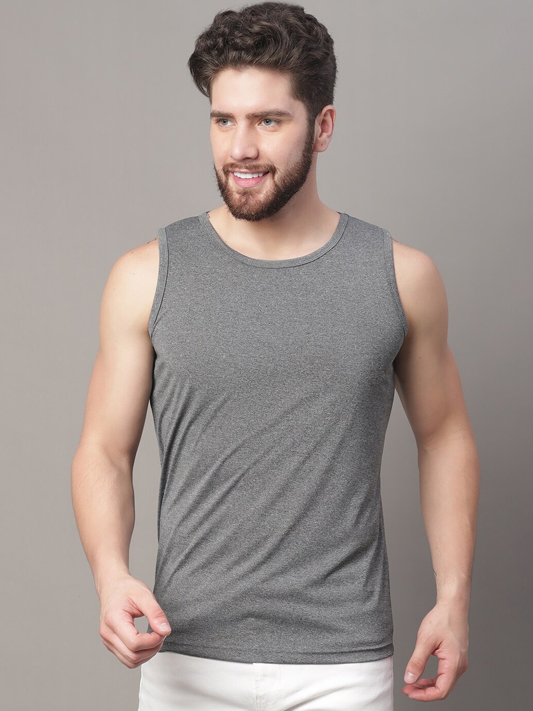 

Friskers Men Comfort Feel Gym Vest, Grey