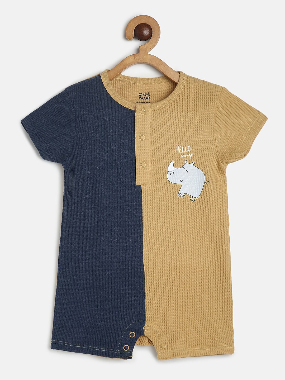 

MINI KLUB Baby Boy Colourblocked Romper, Yellow