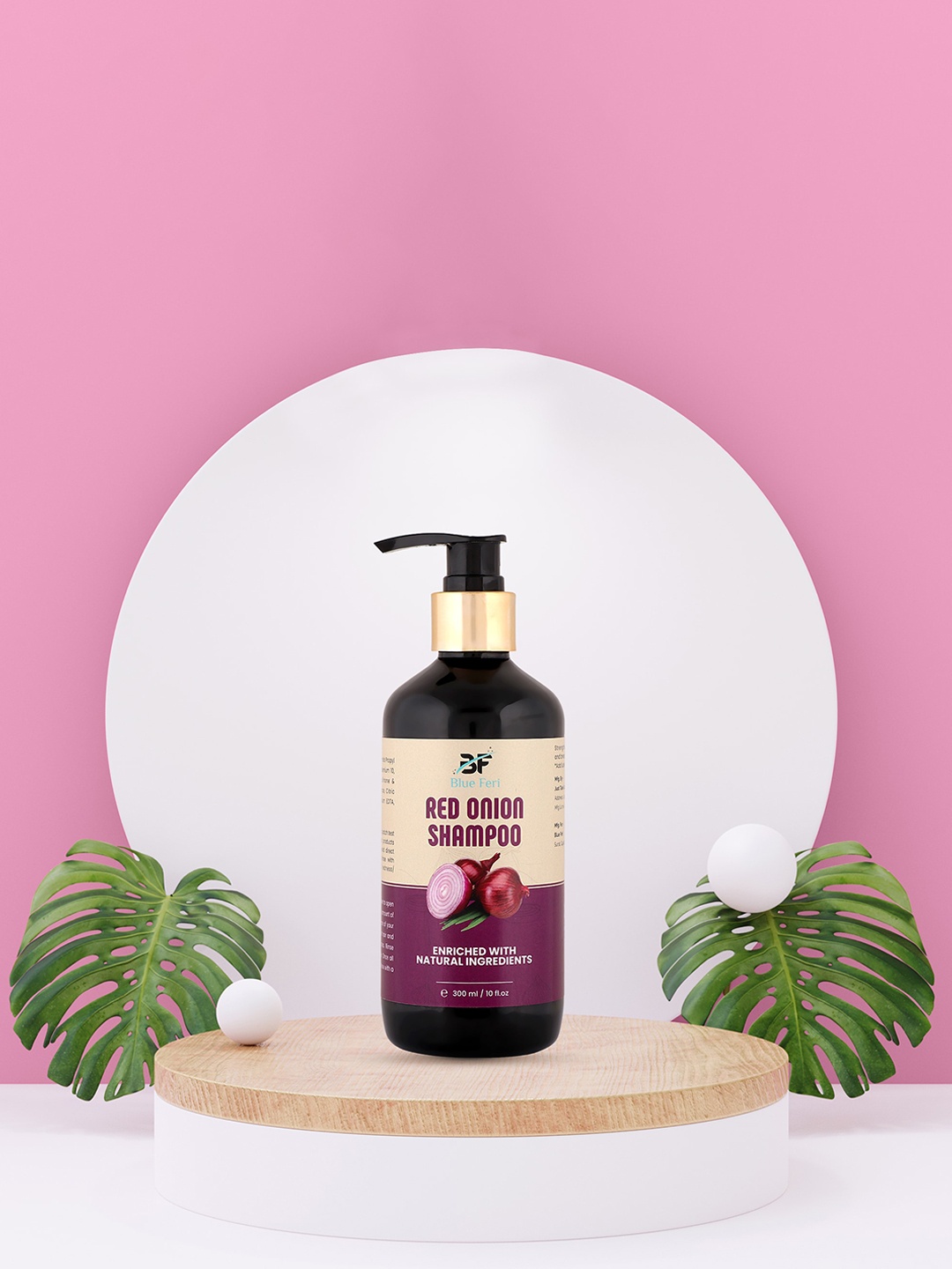 

BLUE FERI Red Onion Shampoo For Anti Hair Fall & Hair Growth 300 ml, Transparent