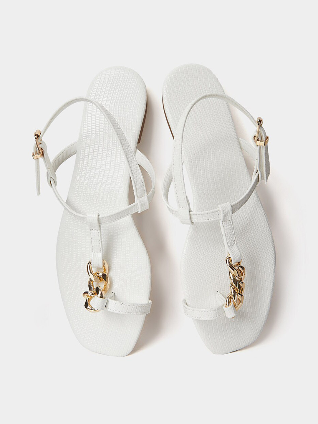 

Styli Women Embellished Open Toe Flats, White