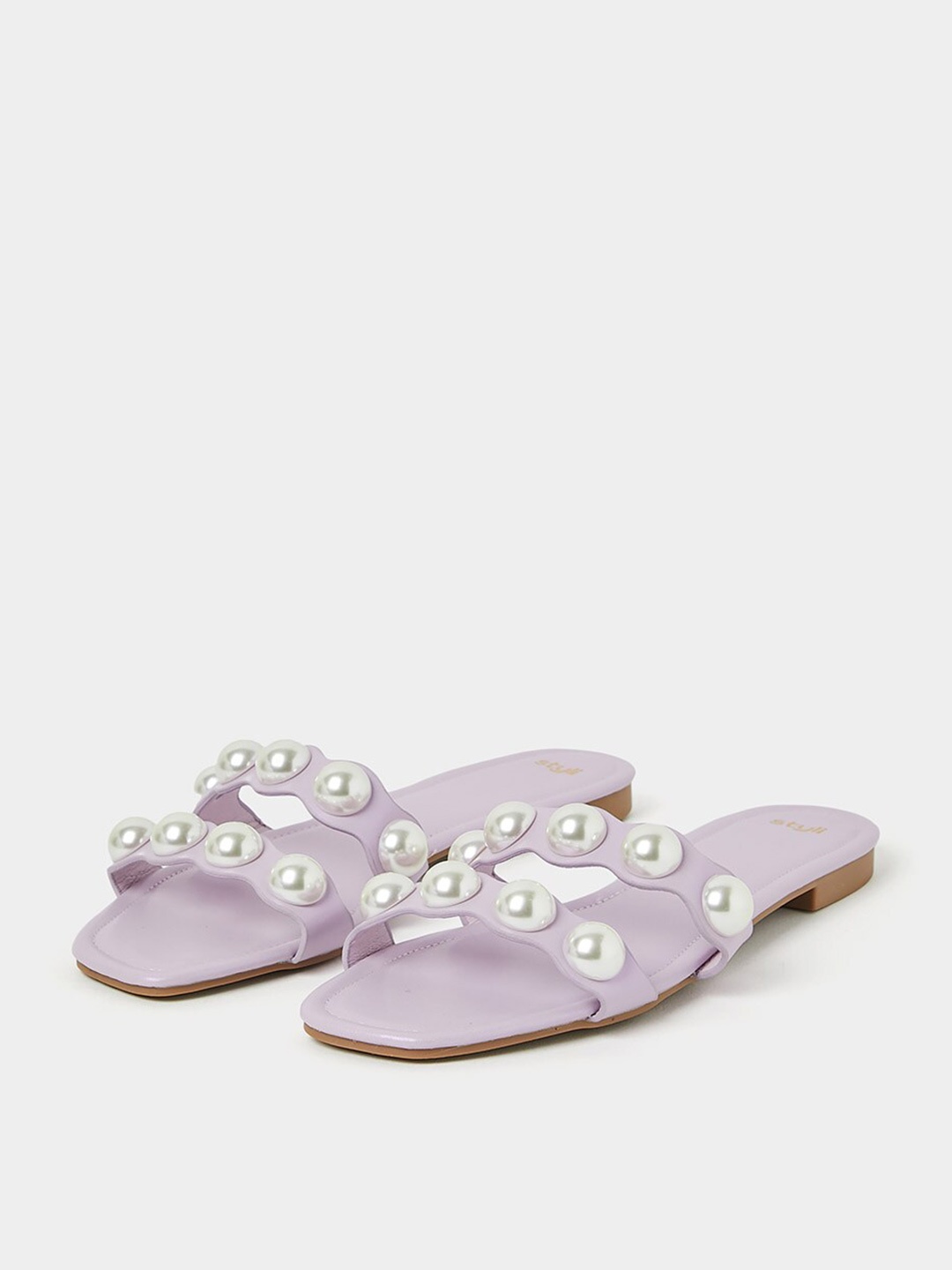 

Styli Women Embellished Open Toe Flats, Lavender