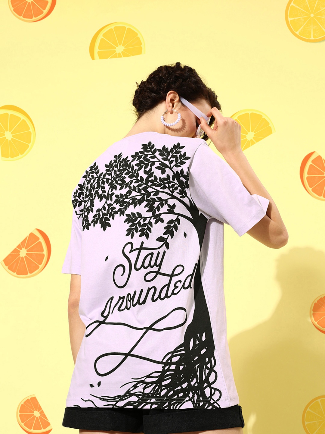 

DILLINGER Pure Cotton Printed Oversized T-shirt, Pink