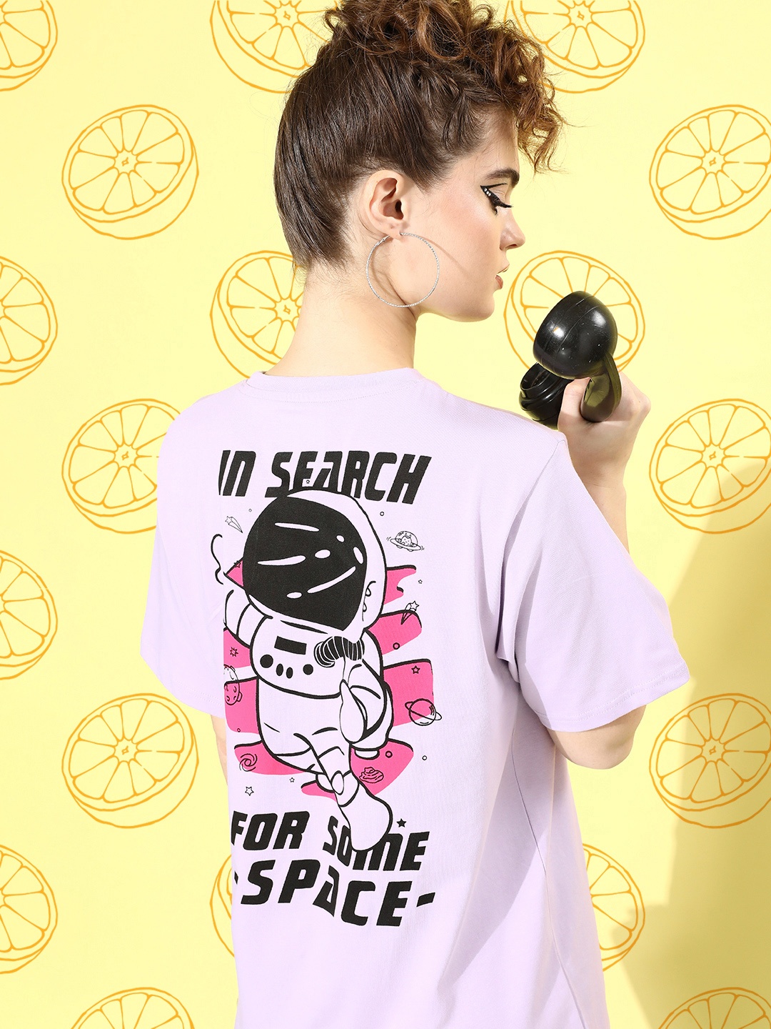

DILLINGER Women Graphic Printed Oversized T-shirt, Purple