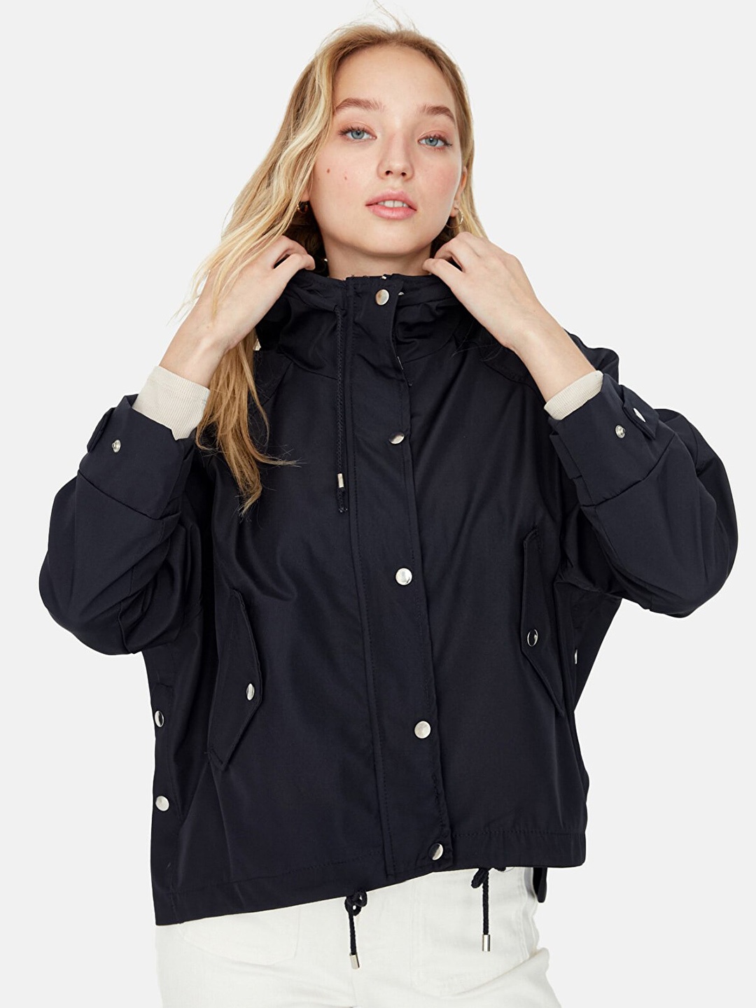 

Trendyol Hooded Bomber Jacket, Navy blue
